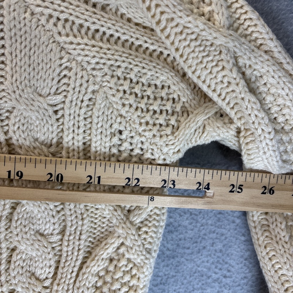 Chunky Cable Knit Fisherman Cardigan Sweater Big Buttons Soft Tunic Oversized OS - Picture 10 of 12